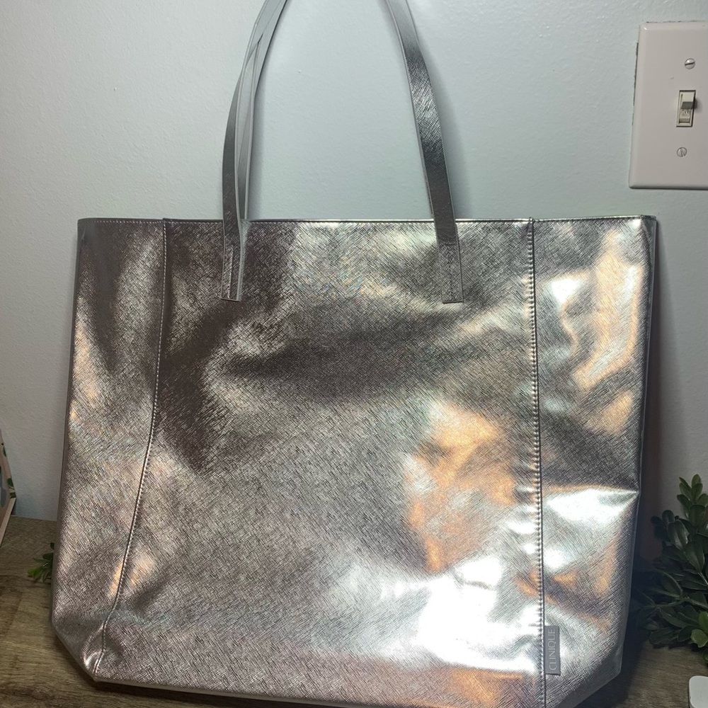 Clinique Silver Glamorous Tote Bag